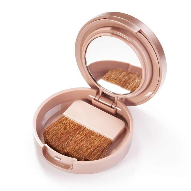kiss_blush_b_1 Make-up-Puder-Dose mit integriertem Pinsel und Spiegel
