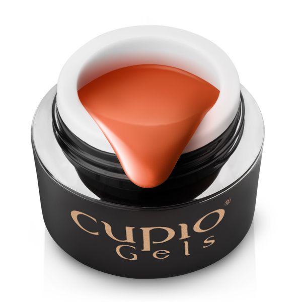 gel-color-russet-orange-b Cupio Gels Nagellack in Orange mit sanfter Textur im Behälter