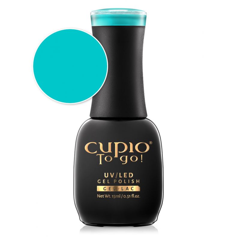 Cupio To go! UV/LED Gel Polish Flasche mit türkisem Farbton, 15ml