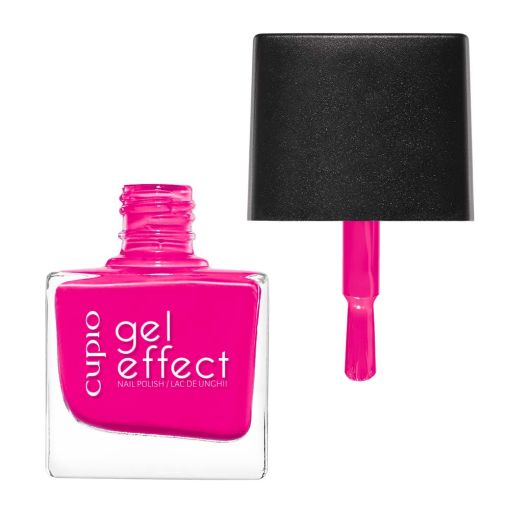 Flasche mit Cupio Gel Effect Nagellack in Pink und Pinsel
