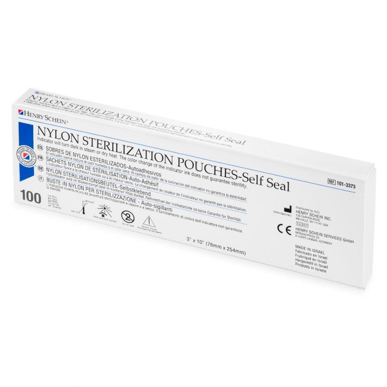 folie_de_sterilizat_henry_schein_76x254mm_b Verpackung der selbstversiegelnden Nylonsterilisationsbeutel von Henry Schein