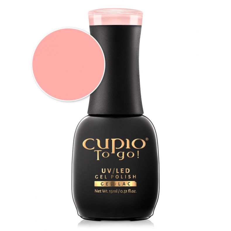 to_go_peach_bud Flasche mit Cupio To go! UV/LED Gel Polish in zartem Rosaton – 15 ml