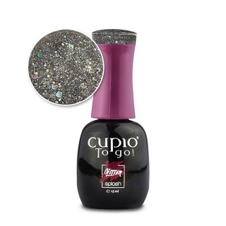 to_go_crystal_silver_2 Flasche mit Cupio To Go Glitzer-Nagellack in Schwarz mit Glitzerpartikeln