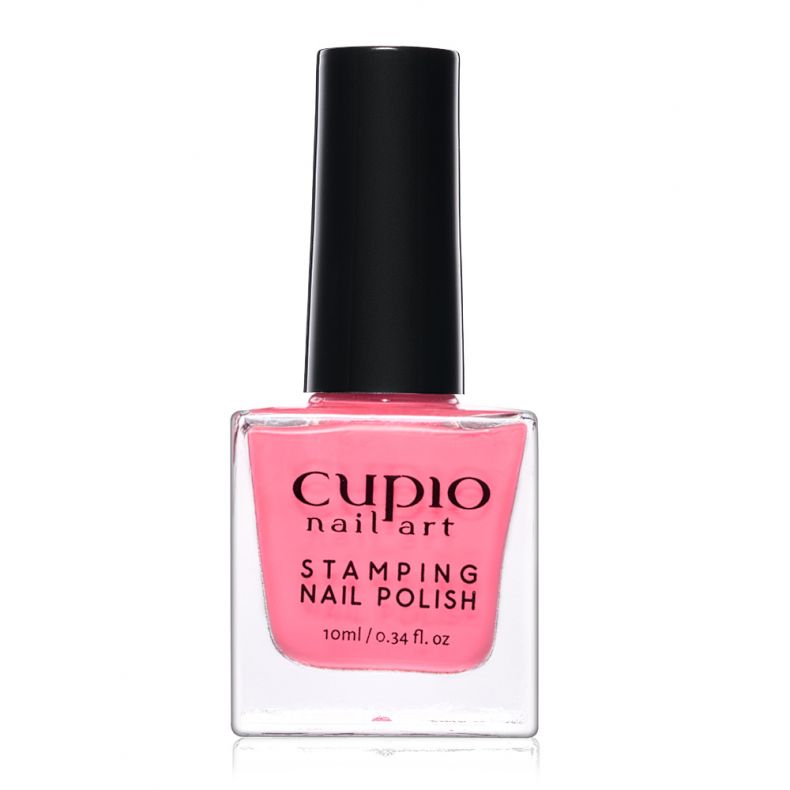 Flasche mit Cupio Nail Art Stamping Nagellack in leuchtendem Rosa, 10ml
