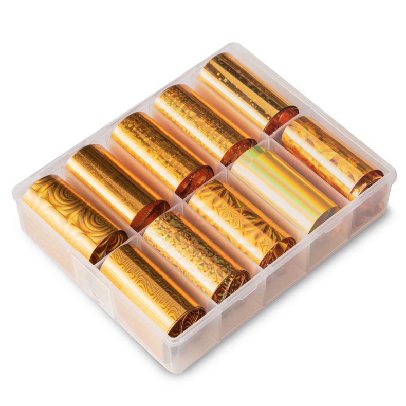 Bastelset mit 10 verschiedenen goldenen Folien zur Dekoration