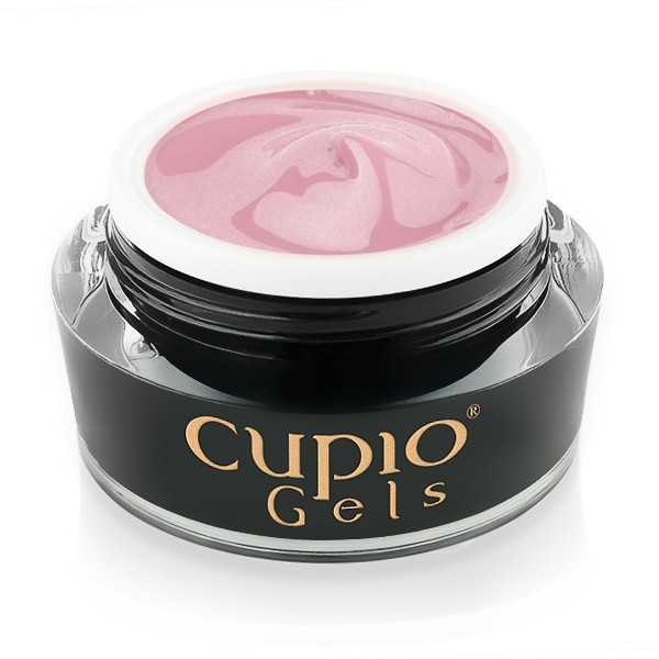 shiny_effect_3 Cupio Gels Nagelgel im Glasbehälter, rosa gefärbt mit Marmorierung