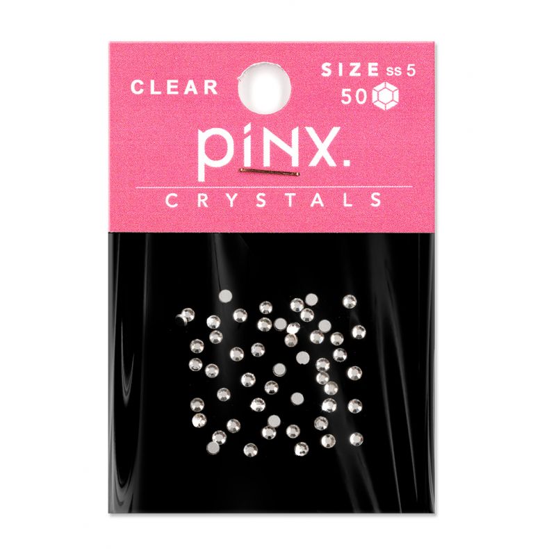 Verpackung mit klaren Kristallen von Pinx, Größe ss5, 50 Stück