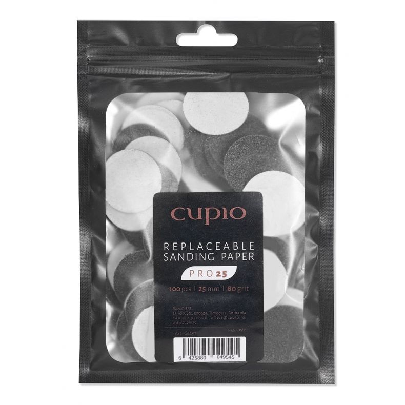 smirghel_rezerva_pro25_80 Packung mit 100 Stück 25mm Ersatz-Schleifpapier, 80er Körnung von Cupio