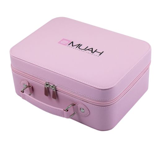c8195_1 Luxuriöse pinke Schminktasche mit Reißverschluss und seitlichem Griff