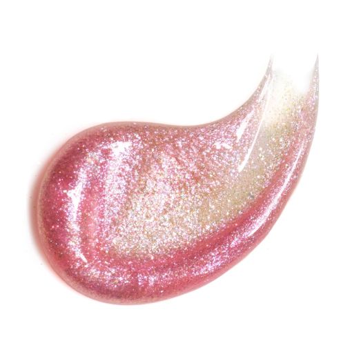 Rosa Creme mit glitzerndem Effekt auf weißem Hintergrund