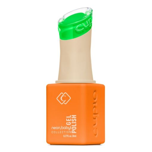 Cupio Neon Baby Gel Nail Polish Flasche in orange mit grünem Deckel, 8 ml