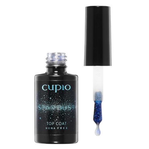 stardust_c7027_c Cupio Stardust Top Coat in schwarzem Fläschchen mit Pinsel, HEMA-frei und glitzernd