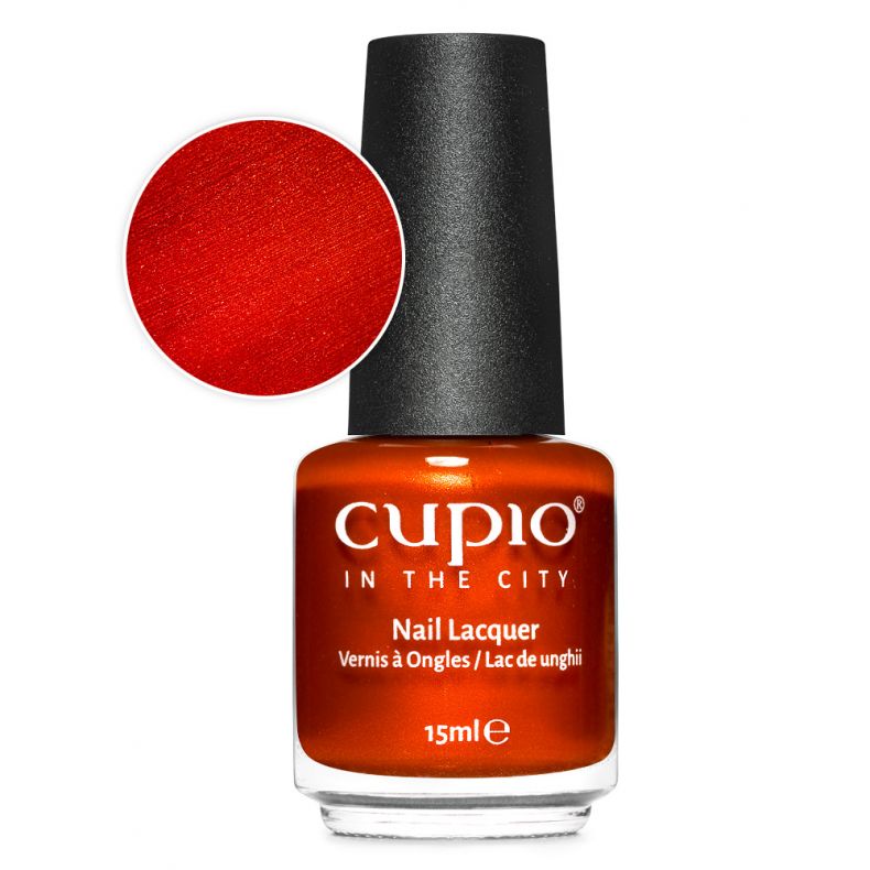Cupio Nagellack in Rot mit glänzendem Finish, 15ml Flasche