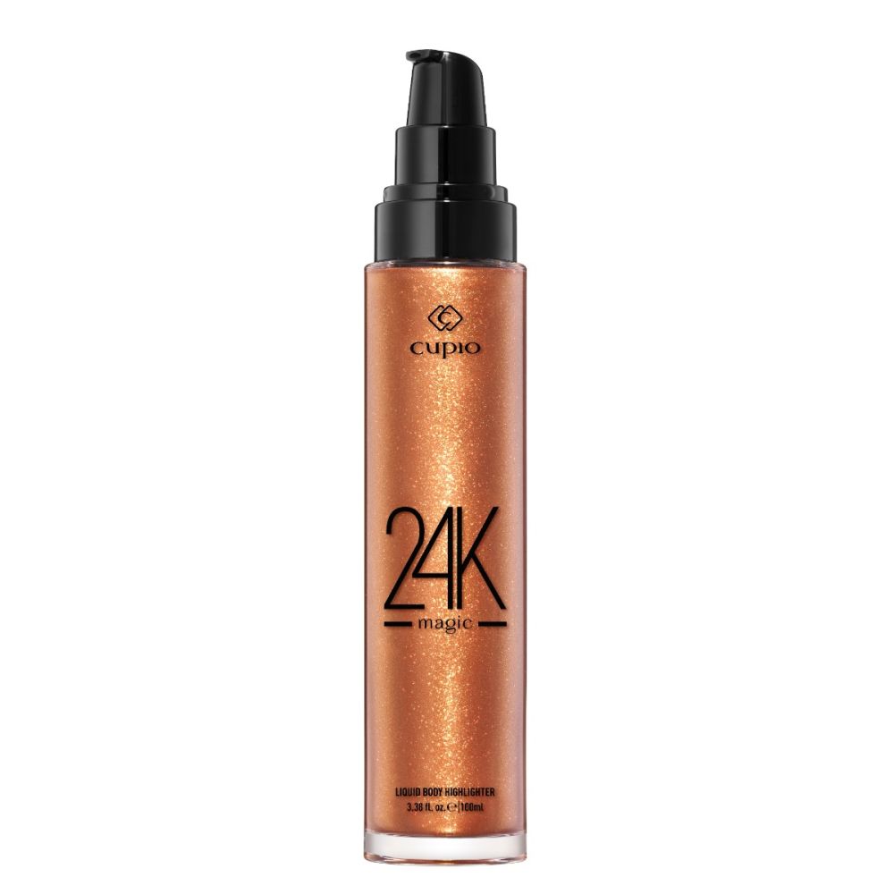 Flüssiger Body Highlighter von Cupio in der Farbe Gold, ideal für einen glowy Look