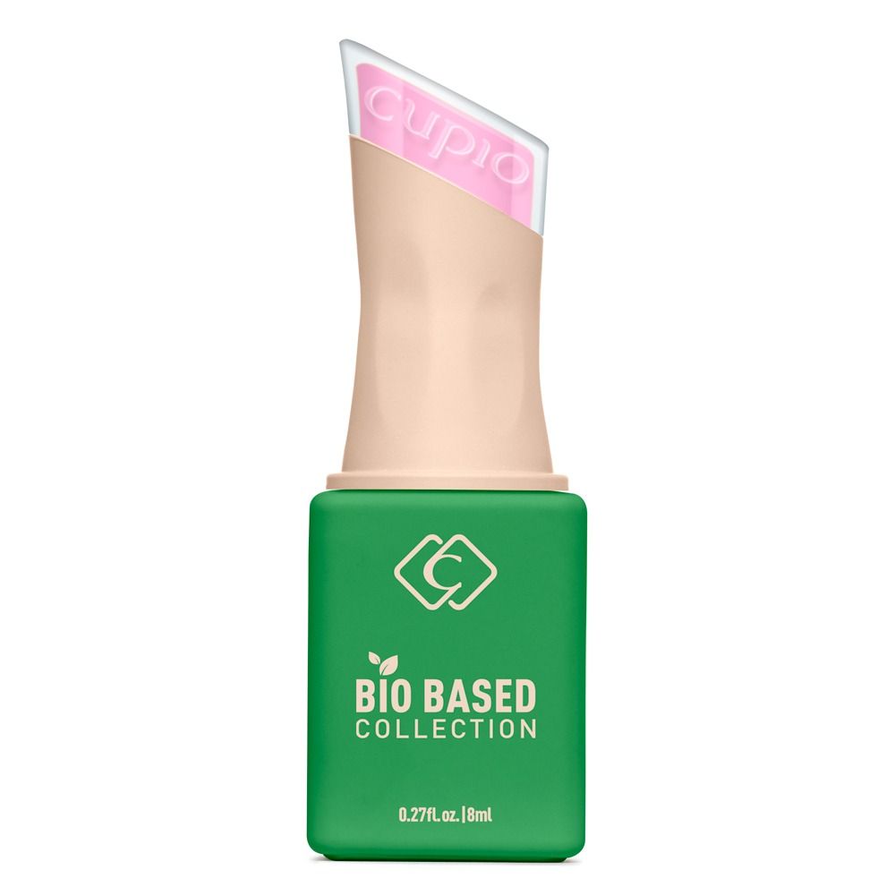 Flasche des Gellack Bio Based Collection Flamingo Flower 8 ml in intensivem Rosé, glitzerfrei, für gleichmäßige Farbabdeckung und langanhaltende Maniküre unter LED-/UV-Lampe