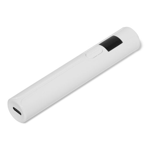 lampa_cupio_3w_c9274_e Weißer tragbarer USB-C Akku mit Druckknopf