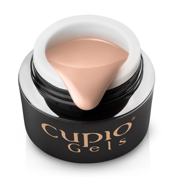 gel_color_bright_sand Cupio Gels im schwarzen Behälter mit einer cremigen Nude-Farbe