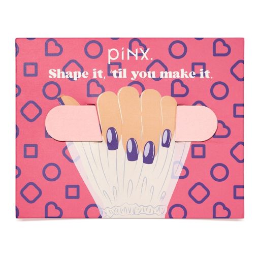 Nagelformen Set von PiNX mit buntem Design und Anleitung