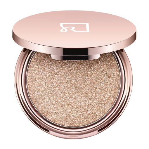 Ribells Double Fantasy Hybrid-Highlighter – My Muse Hochwertiges Schimmerpuder in runder Dose mit roségoldenem Deckel