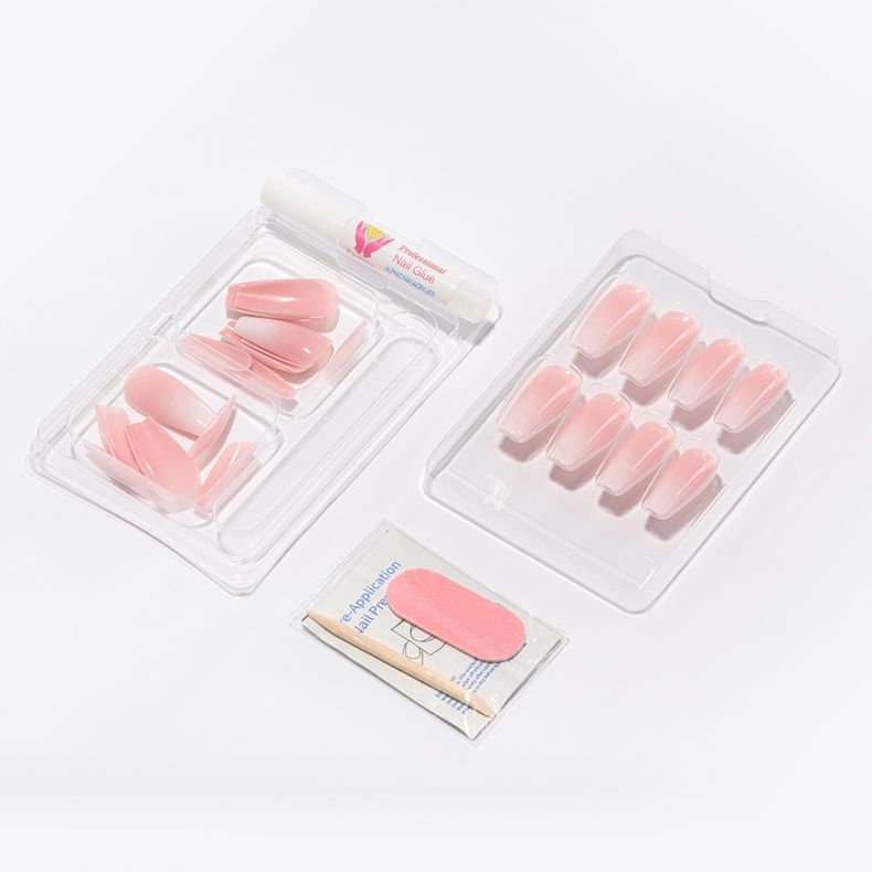 baby_boomer_b Set mit rosa künstlichen Nägeln, Nagelkleber und Zubehör für die Nagelpflege