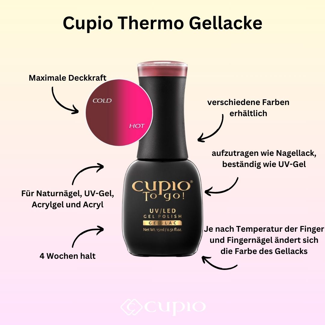 thermogellacke Cupio Thermo Gellack in verschiedenen Farben, haltbar für 4 Wochen