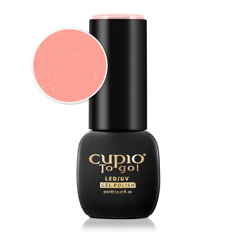 to_go_baby_angel_peach Cupio To Go! LED/UV Gel Polish Flasche mit rosa Glitzerfarbe