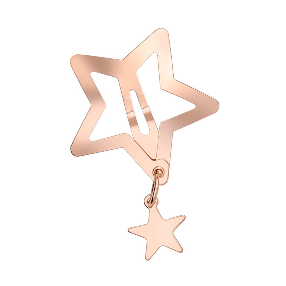 Haarspange in Form eines Sterns aus Roségold mit einem kleinen Sternanhänger