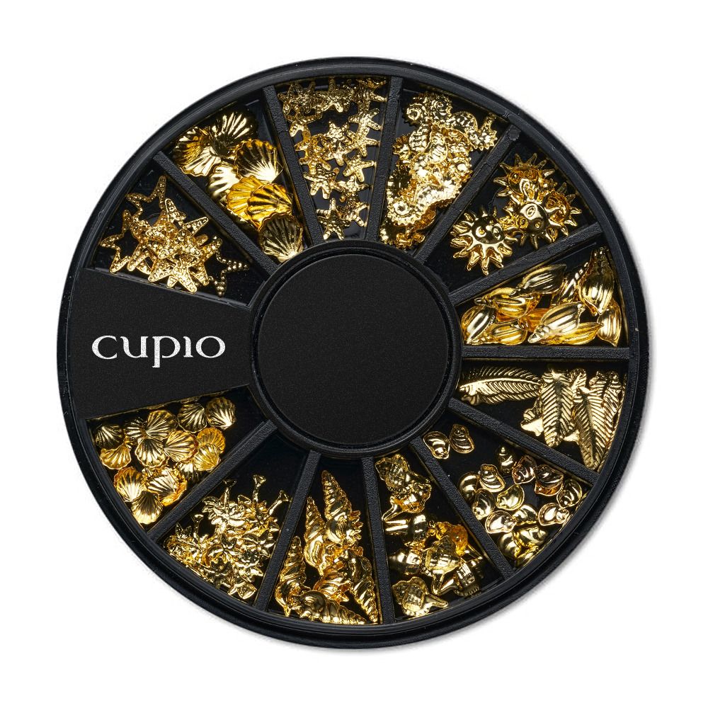 Set mit goldenen Nail-Art Verzierungen von cupio, ideal für kreative Nageldesigns