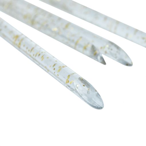 Set von drei eleganten Nagelfeilen mit goldenen Sprenkeln