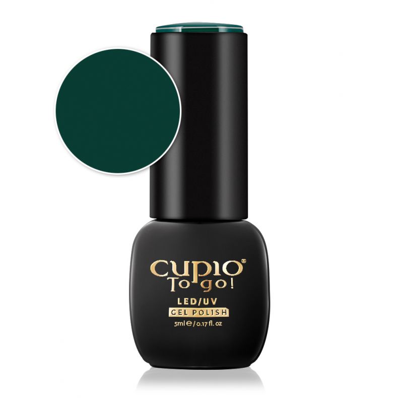 Dunkelgrüner Cupio To Go! LED/UV Gel Polish in einer 5ml Flasche