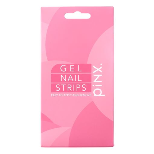 gel_nail_strips_1 Verpackung von PINX Gel Nail Strips in Pink, leicht aufzutragen und zu entfernen.