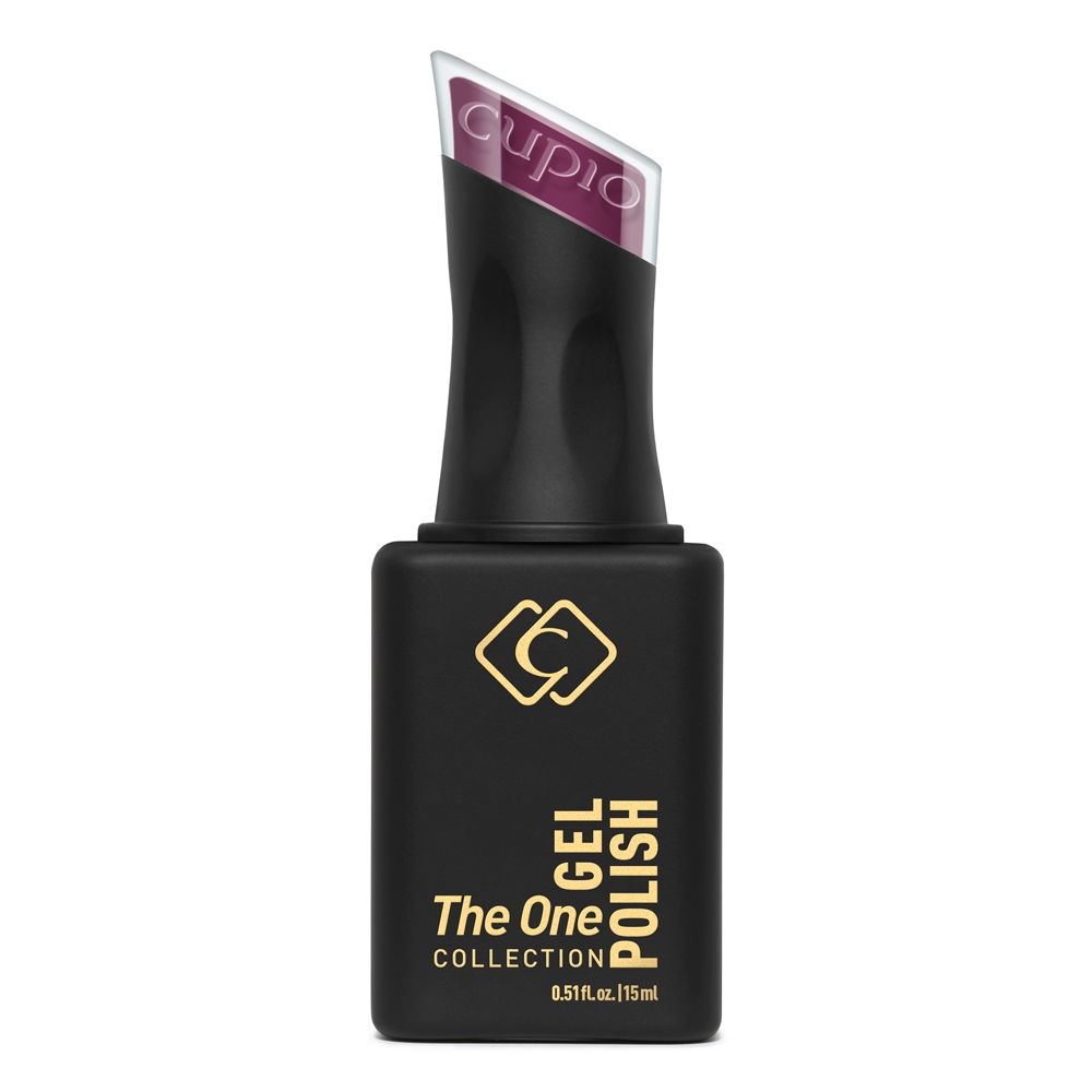 Flasche Cupio The One Gel Polish, violetter Gel-UV-Nagellack in matter schwarzer 15-ml-Flasche