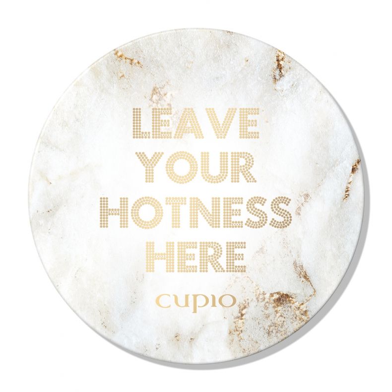 Untersetzer mit der Aufschrift 'Leave your hotness here' von Cupio