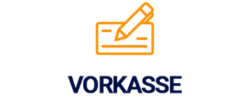 Symbol für die Zahlungsart Vorkasse mit einem Stift und einer Rechnung