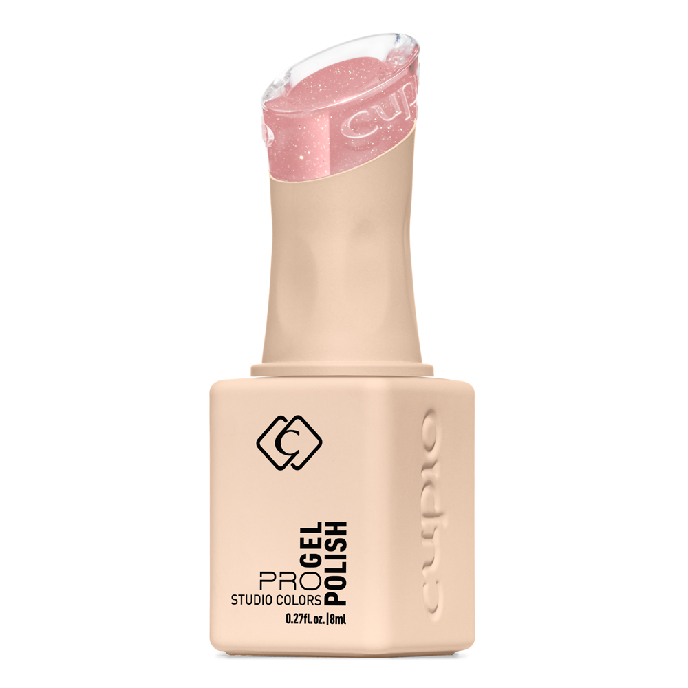 Produktbild von Cupio ProGel Polish Studio Colors UV-Nagellack, 8 ml, in zartem Rosa mit Glitzer und transparenter Verschlusskappe