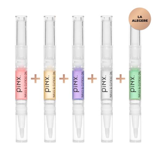 Fünfteiliges pinx Nagel- und Nagelhautöl Stifteset