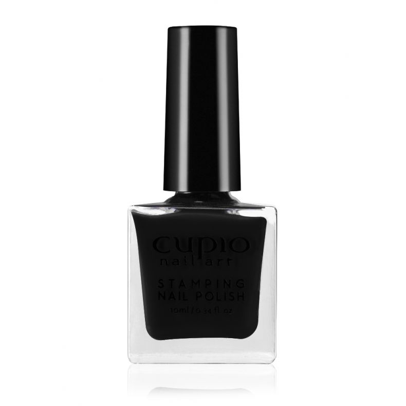 stamping_nail_polish_cupio_-_black Flasche mit schwarzem Cupio Stamping Nagellack, ideal für Nail Art Designs, 10ml