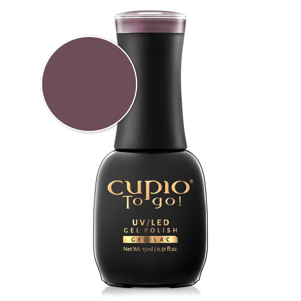 Flasche mit Cupio To go! UV/LED Gel Polish in dunkler Farbe, 15 ml