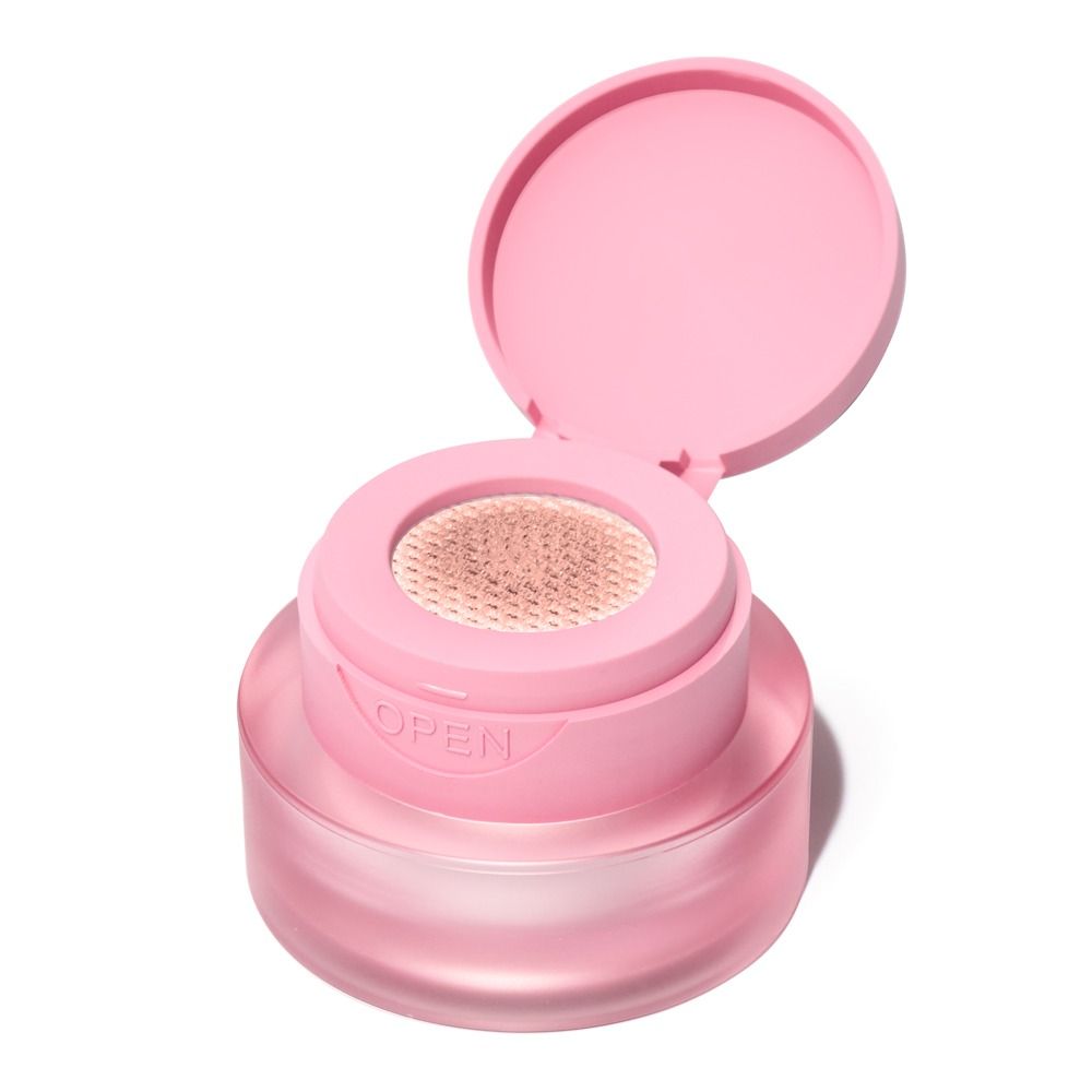 Rosa Tiegel TapTap Baby Boomer Design Gel pinx. - Lowkey Icon 2g von Cupio mit geöffnetem Dosierdeckel und integriertem Applikator für professionelle Babyboomer-Nailart