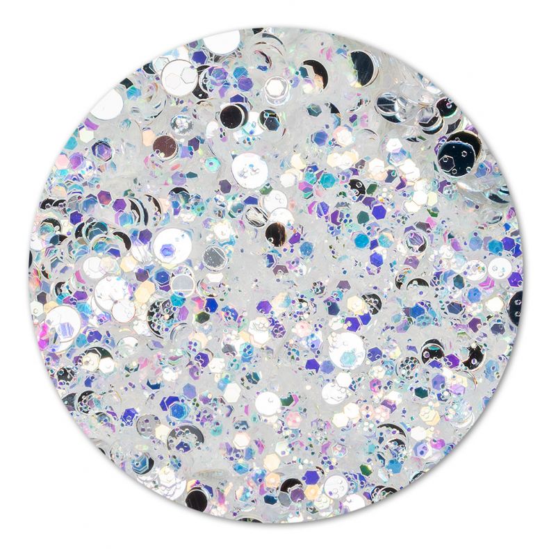 Bunte Pailletten in verschiedenen Formen und Farben auf transparentem Hintergrund