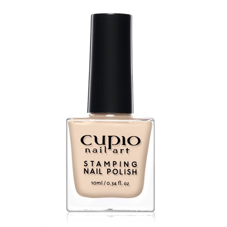 Flasche mit Cupio Stamping Nail Polish in hellbeige, 10ml.