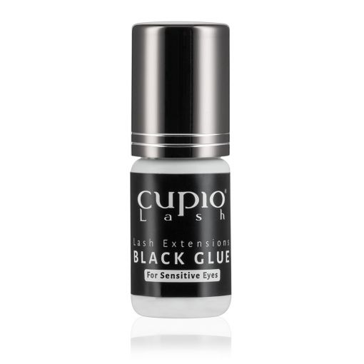 lipici_negru_pentru_gene_ochi_sensibili_ Flasche mit schwarzem Wimpernkleber von Cupio für empfindliche Augen