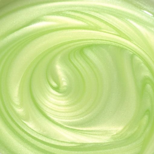 d0143_b Nähere Ansicht einer sanften grünen Creme mit glänzendem, schimmerndem Effekt