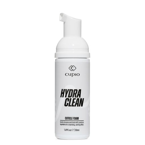 Cupio Hydra Clean Cuticle Foam in einer weißen Flasche, 50ml, für die sanfte Reinigung der Nagelhaut.
