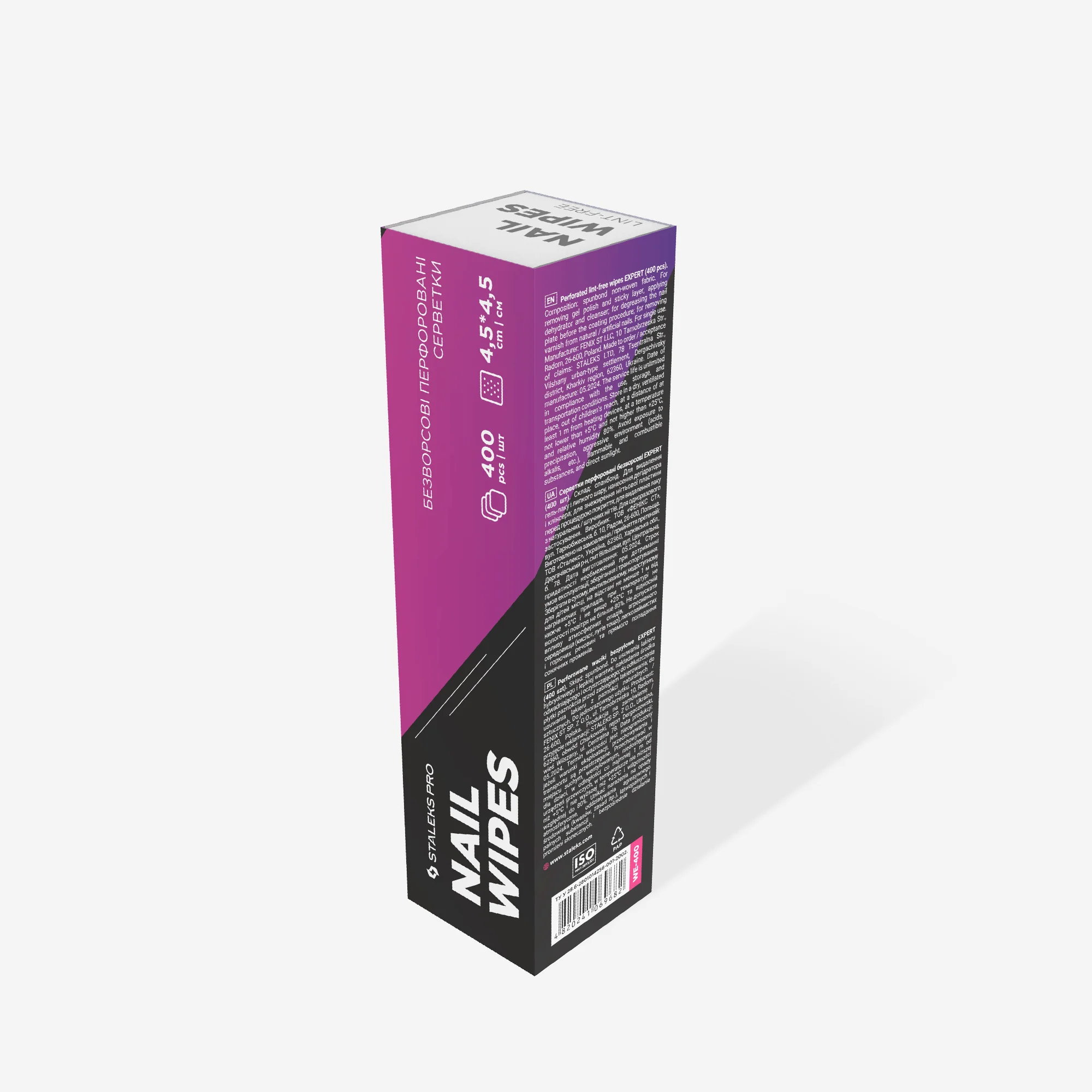 Nageltücher in der Verpackung mit 400 Stück für die professionelle Nagelpflege