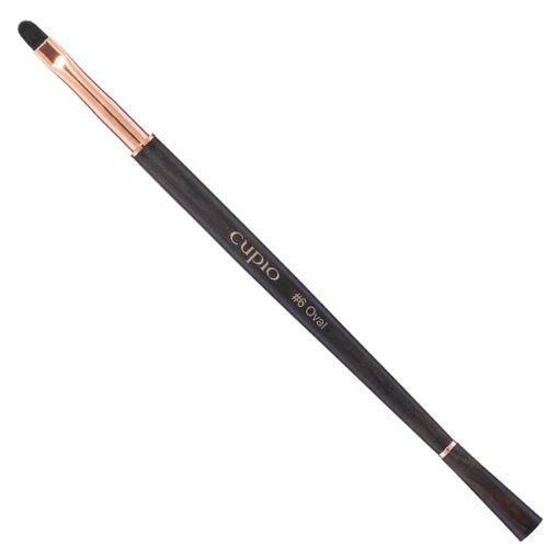 luxe_noir_002_c8087_c_1 Cupio Ovaler Pinsel #6 mit schwarzem Griff und roségoldener Ferrule