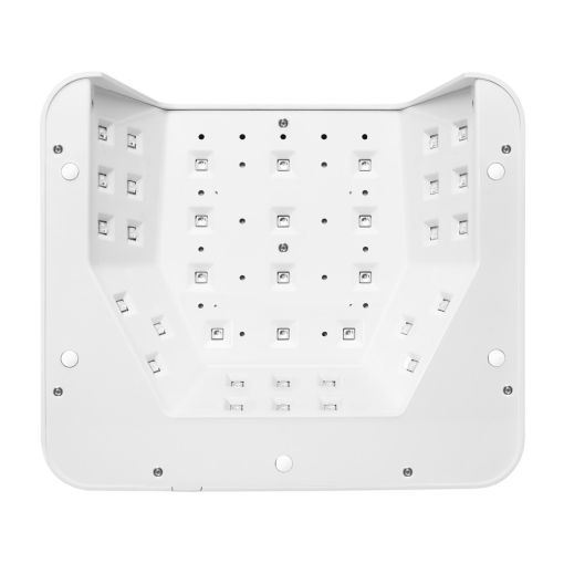 Unterseite einer weißen UV-LED-Nagellampe mit gleichmäßig angeordneten LEDs für schnelles, gleichmäßiges Aushärten von Nagellack und Gel