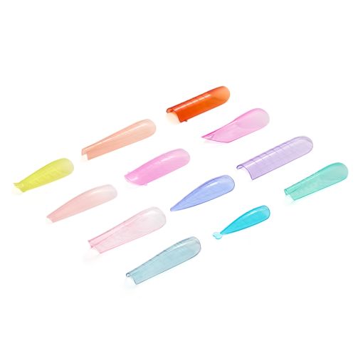 d0455_d Bunte Nailart Tipps in verschiedenen Formen und Farben für Maniküre