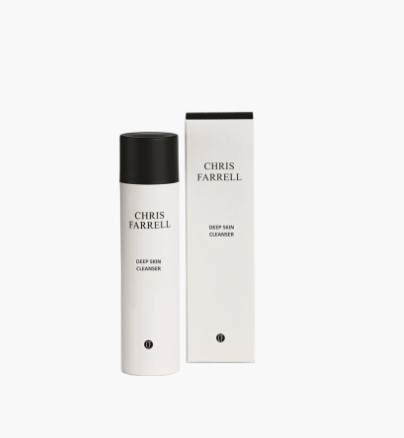 Flasche und Verpackung des Chris Farrell Deep Skin Cleanser in elegantem Design