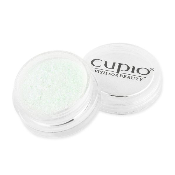 chrome_chameleon_jungle_green_-_1-5g Transparente Dose mit grünem Glitzer-Pulver von Cupio